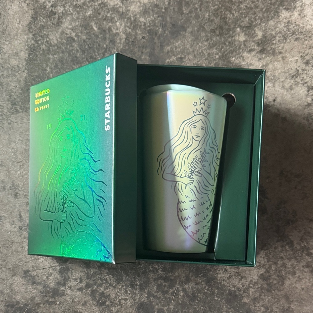 Starbucks Iridescent Mermaid Tumbler - White & Green